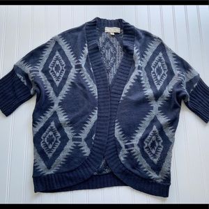 Pink Rose navy gray half sleeve open cardigan